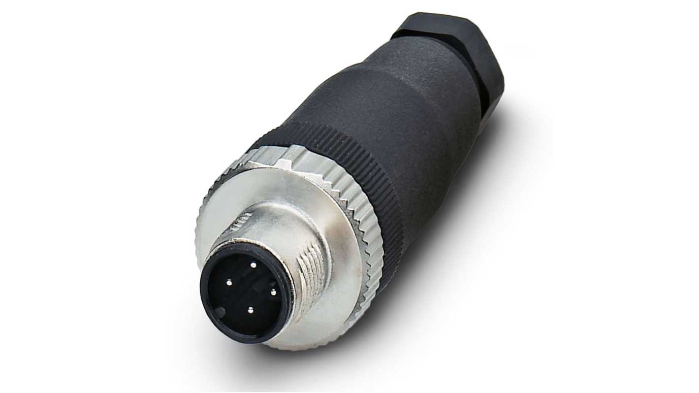 Phoenix Contact Circular Connector, 4 Contacts, Cable Mount, M12 Connector, Plug, Male to Female, IP67, SACC Series