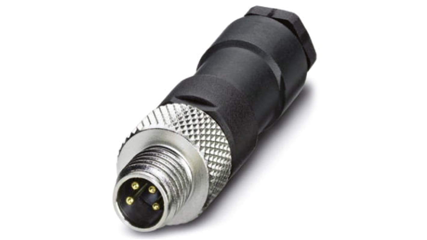 Phoenix Contact M8圆形连接器插头, 4芯, 电缆安装, 焊接端接, 4.0A, 30.0V, IP67, SACC系列