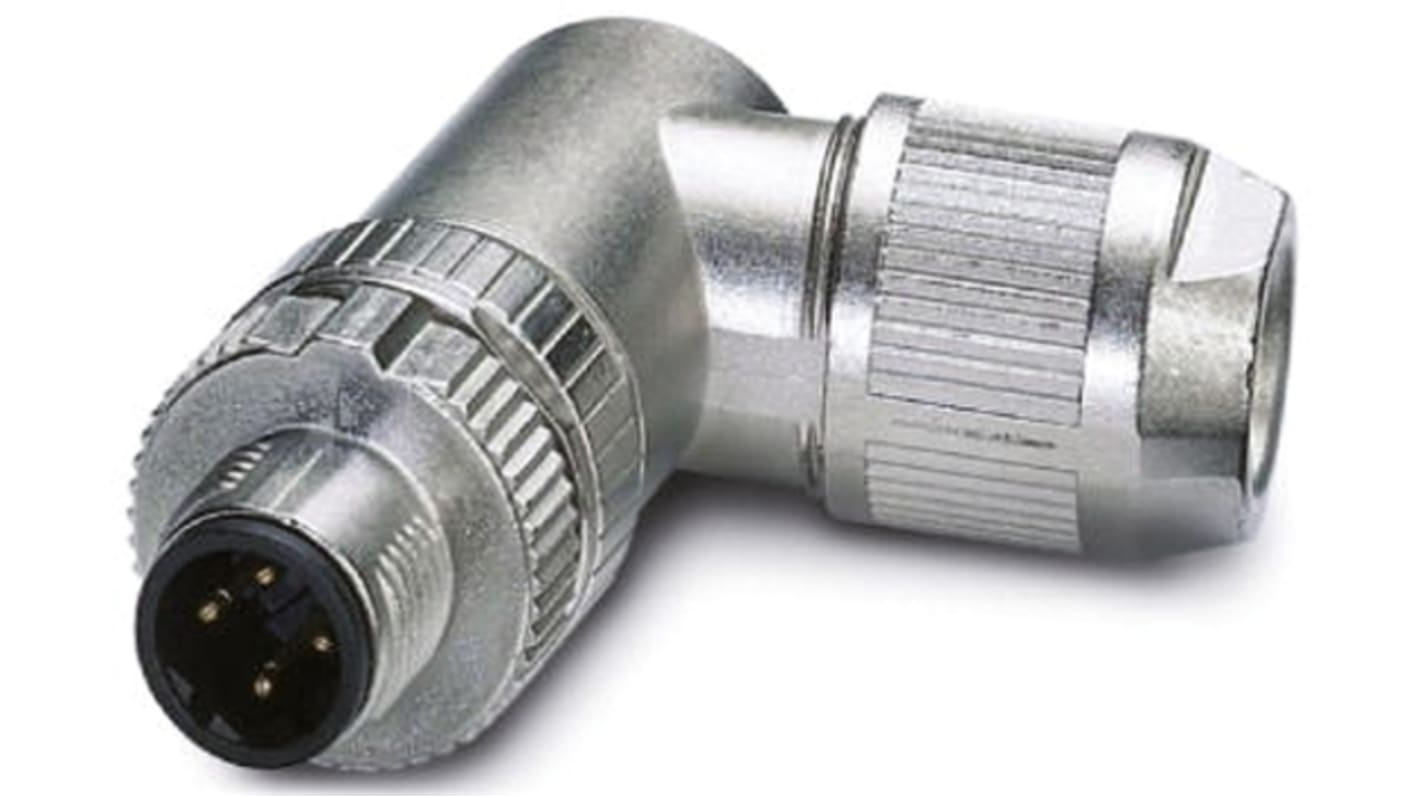 Phoenix Contact Connector, 4 Contacts, Cable Mount, M12 Connector, Plug, Male, IP67, SACC-MRD-4SC SH PN SCO Series