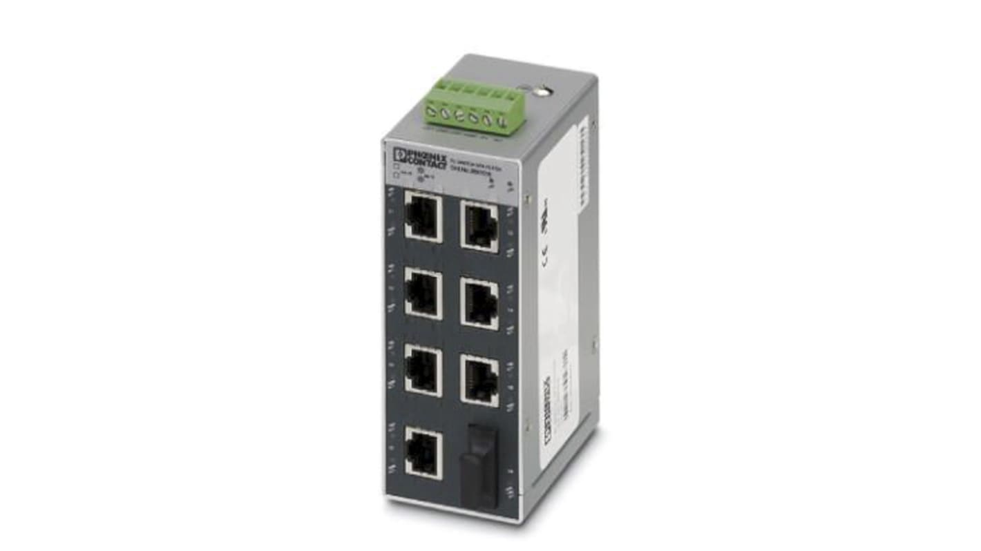 Phoenix Contact FL SWITCH SFN 7GT/SX Series DIN Rail Mount Ethernet Switch, 7 RJ45 Ports, 1000Mbit/s Transmission, 24V