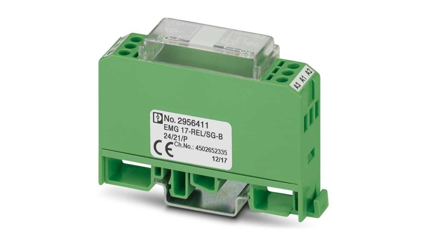 Phoenix Contact EMG 17-REL/SG-B 24/21/P Series Interface Relay, Chassis Mount, 24V dc Coil, SPDT, 1-Pole