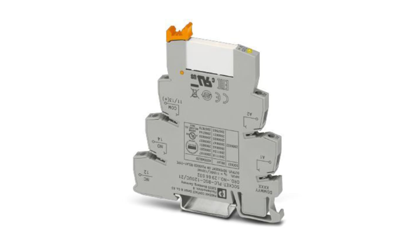 Relé modular Phoenix Contact PLC-RSC- 24UC/21AU, SPDT, 24V ac/dc, montaje en panel