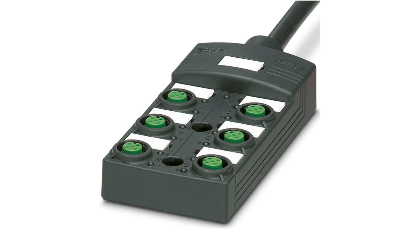 Phoenix Contact SACB Series Sensor Box, M12, 10m cable, 5 way, 6 port