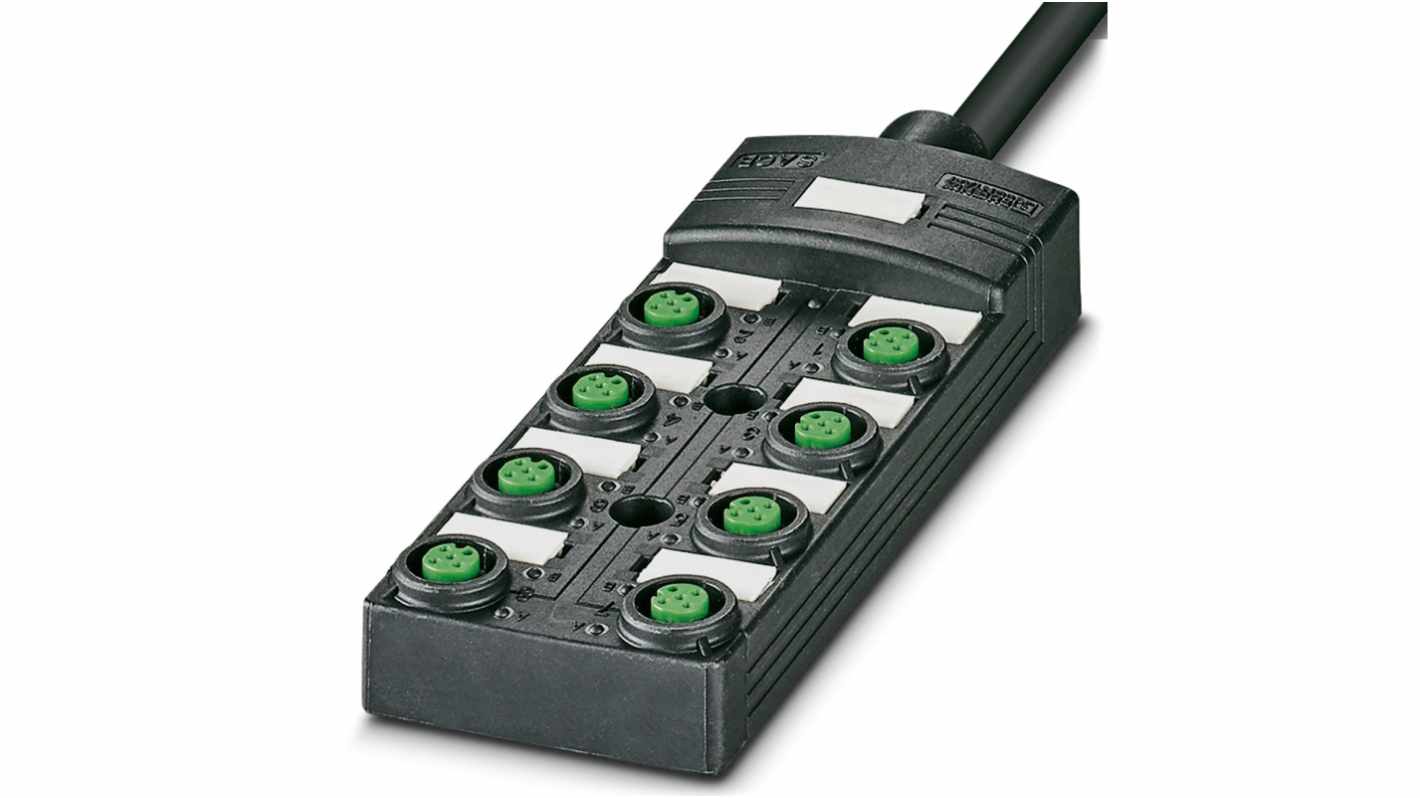 Phoenix Contact SACB Series Sensor Box, M12, 5m cable, 5 way, 8 port