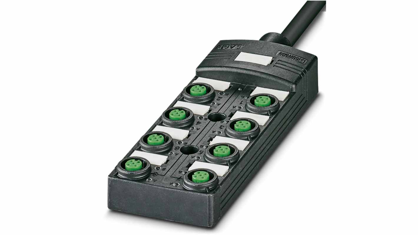 Phoenix Contact SACB Series Sensor Box, M12, 5m cable, 4 way, 8 port