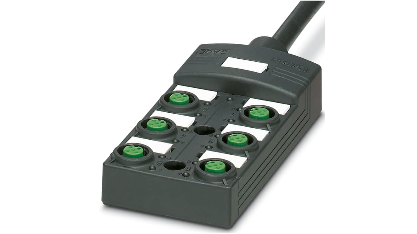Phoenix Contact SACB Series Sensor Box, M12, 5m cable, 4 way, 6 port