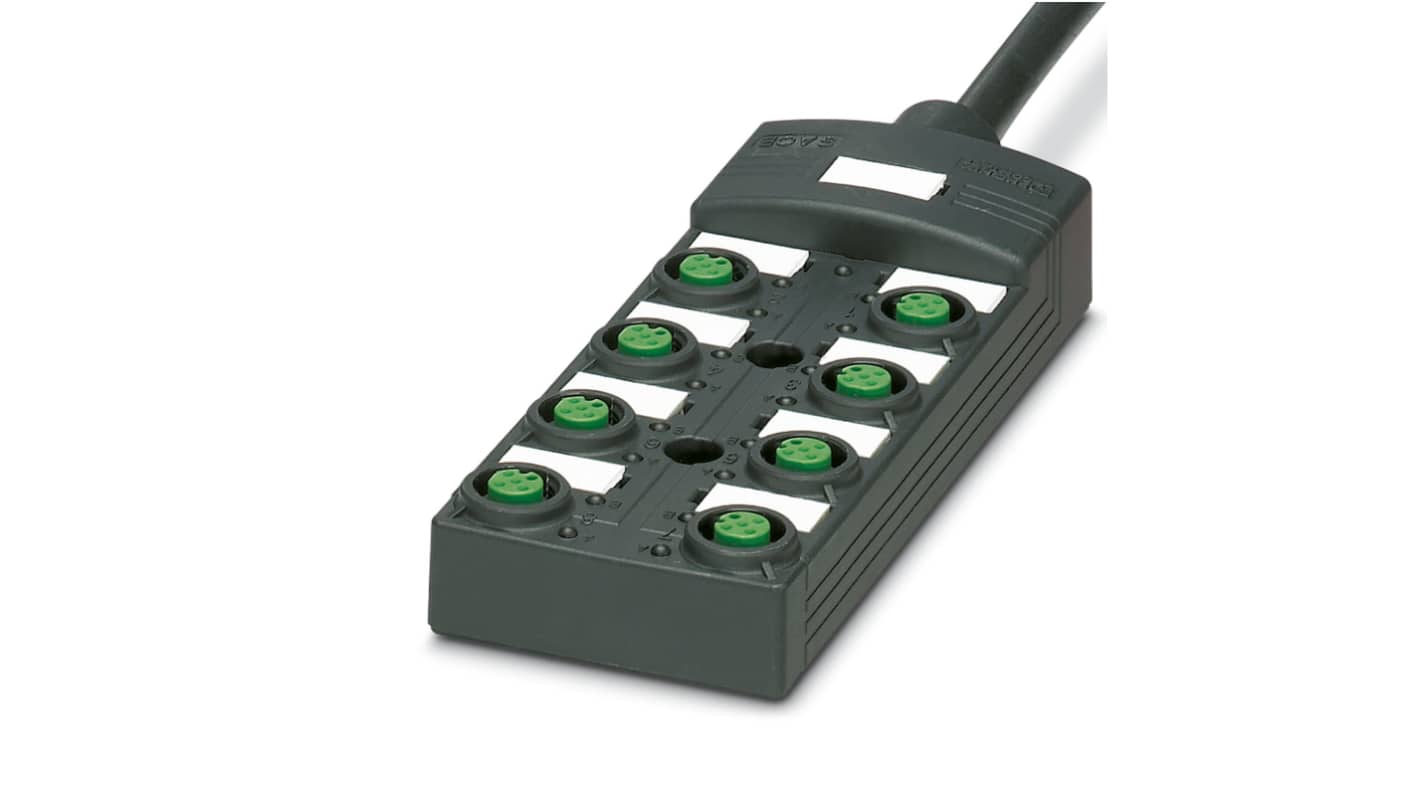 Phoenix Contact SACB Series Sensor Box, M12, 5m cable, 4 way, 8 port