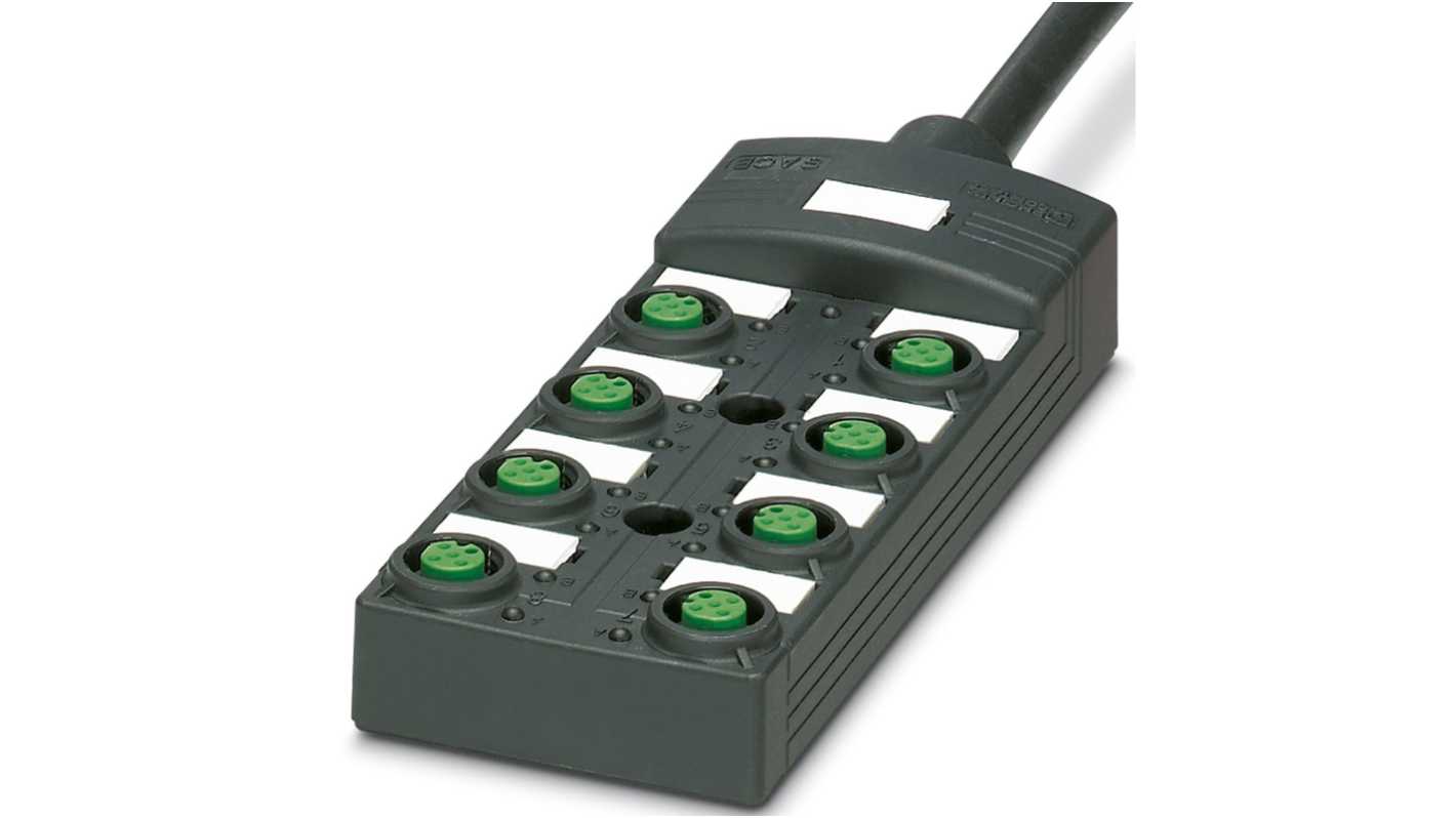 Phoenix Contact SACB Series Sensor Box, M12, 10m cable, 5 way, 8 port