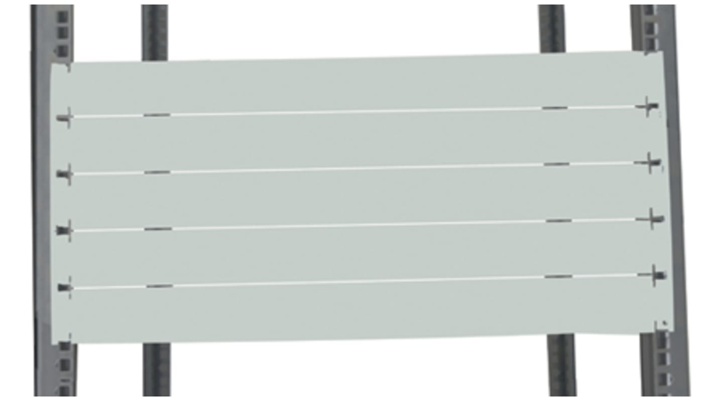 RS PRO Stahl Blindplatte 3U, 483 x 9mm, Grau