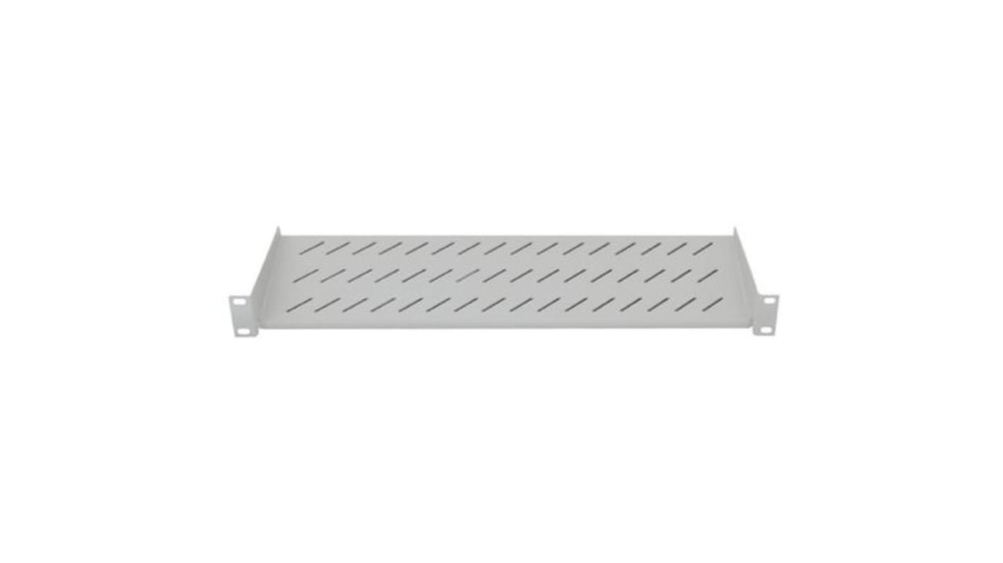 RS PRO Grey Cantilever Shelf, 2U, 25kg Load, 483mm x 400mm