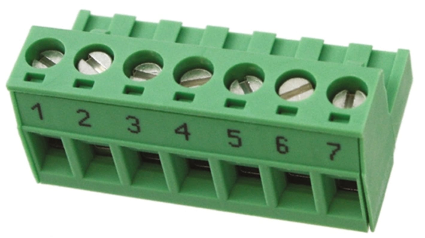 Phoenix Contact 5.08mm Pitch 5 Way Pluggable Terminal Block, Plug, Plug-In, Screw Termination