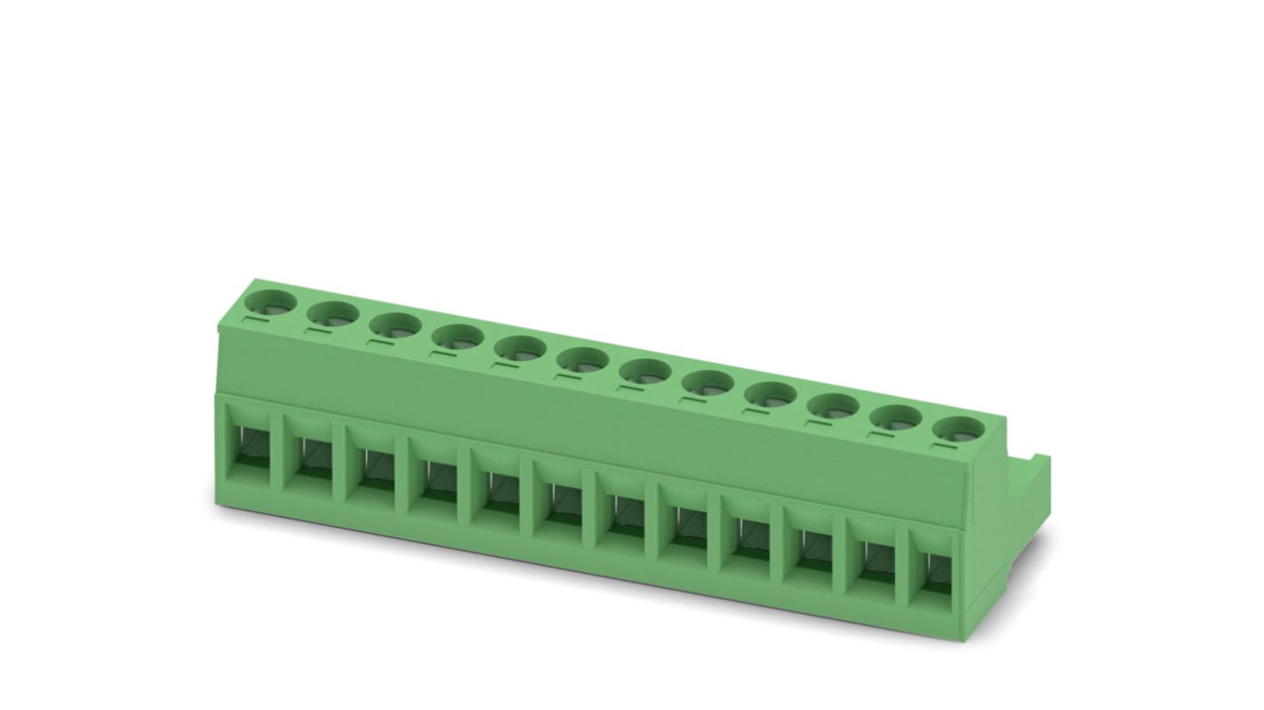 Phoenix Contact, 5mm Pitch, MSTB 2.5/12-ST, 12 Way, , Pluggable Terminal Block, Plug, Plug-In, Screw Termination,