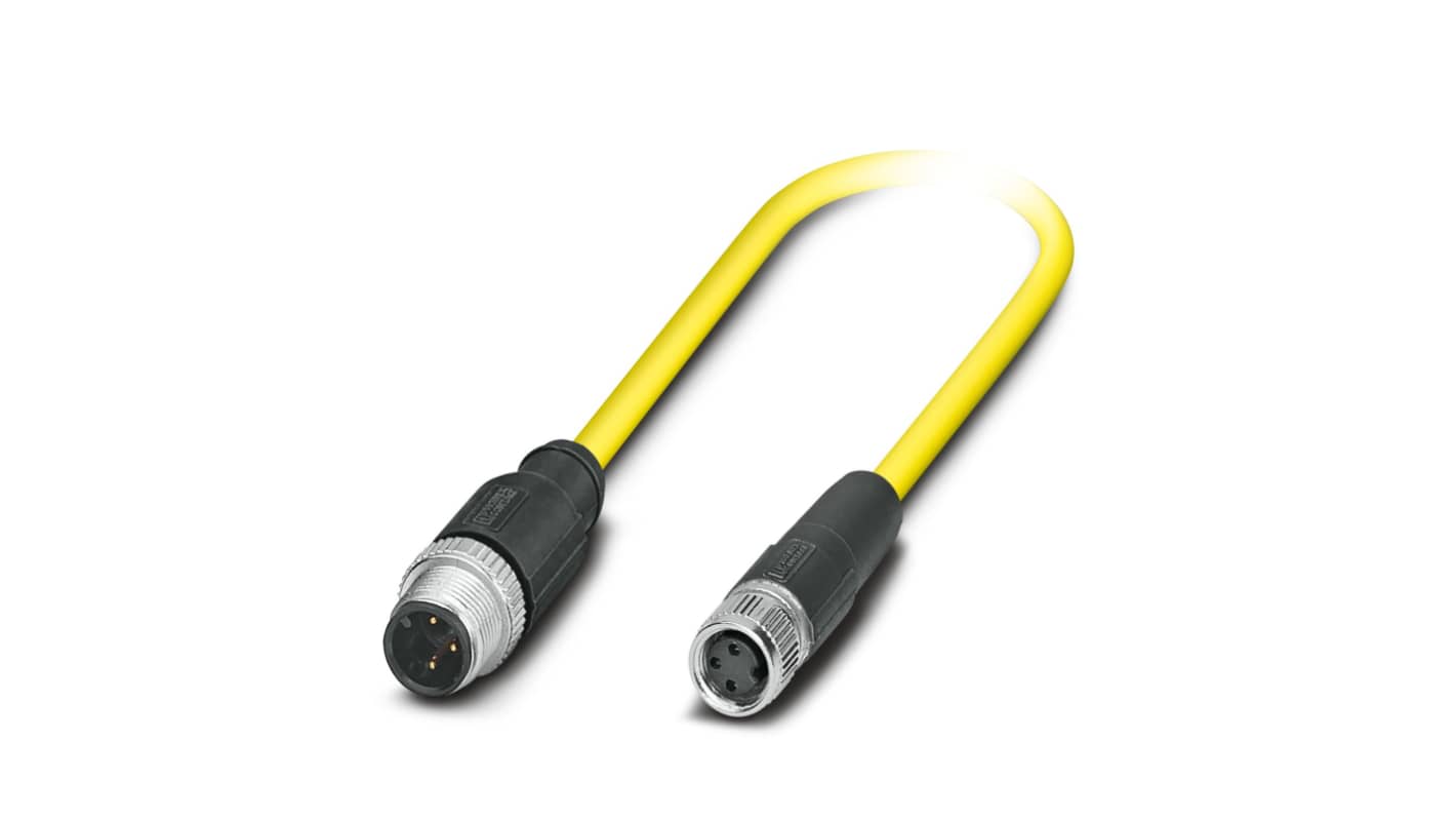 Phoenix Contact Straight Female 3 way M8 to Straight Male 3 way M12 Sensor Actuator Cable, 500mm