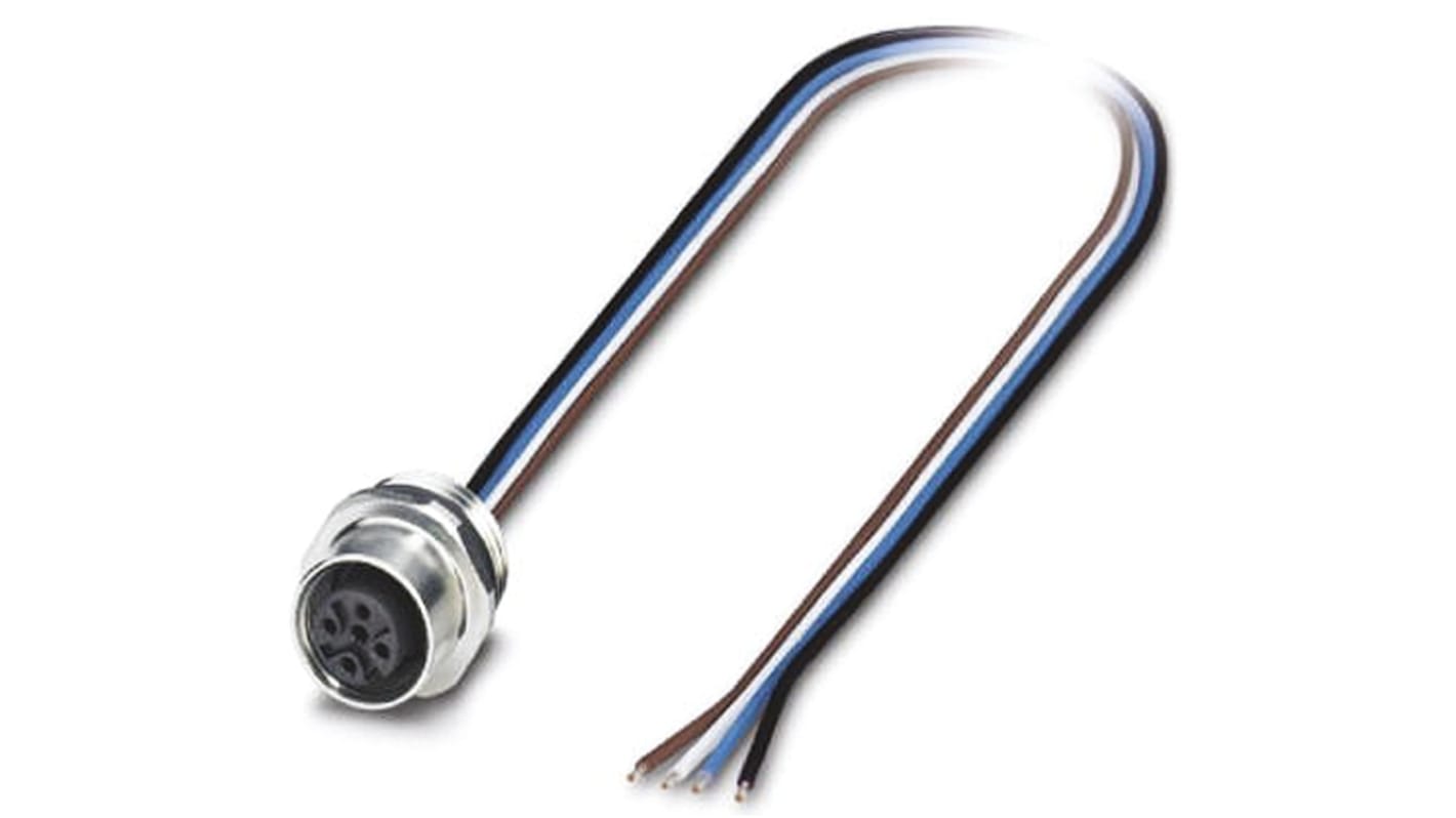 Phoenix Contact Female 4 way M12 to Sensor Actuator Cable, 500mm