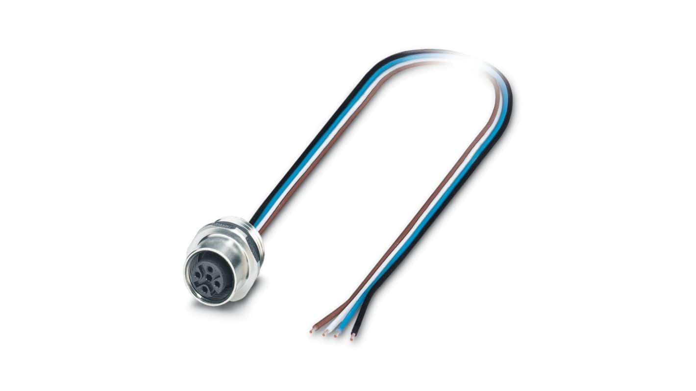 Phoenix Contact Female 4 way M12 to Sensor Actuator Cable, 500mm