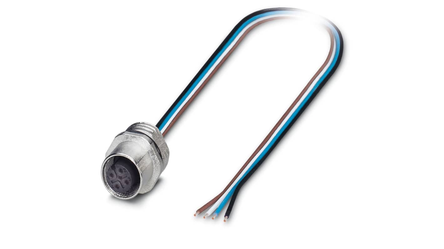 Phoenix Contact Circular Connector, 4 Contacts, Bulkhead Mount, M12 Connector, Plug, Female, IP67, SACC Series