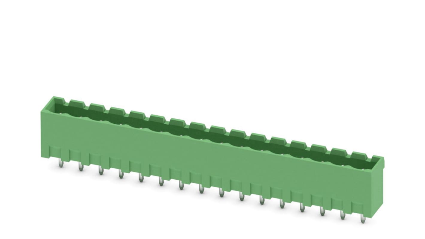 Phoenix Contact, 5.0mm Pitch, MSTBVA 2.5/16-G, 16 Way, , Pluggable Terminal Block, Header, Solder Termination, 1755642