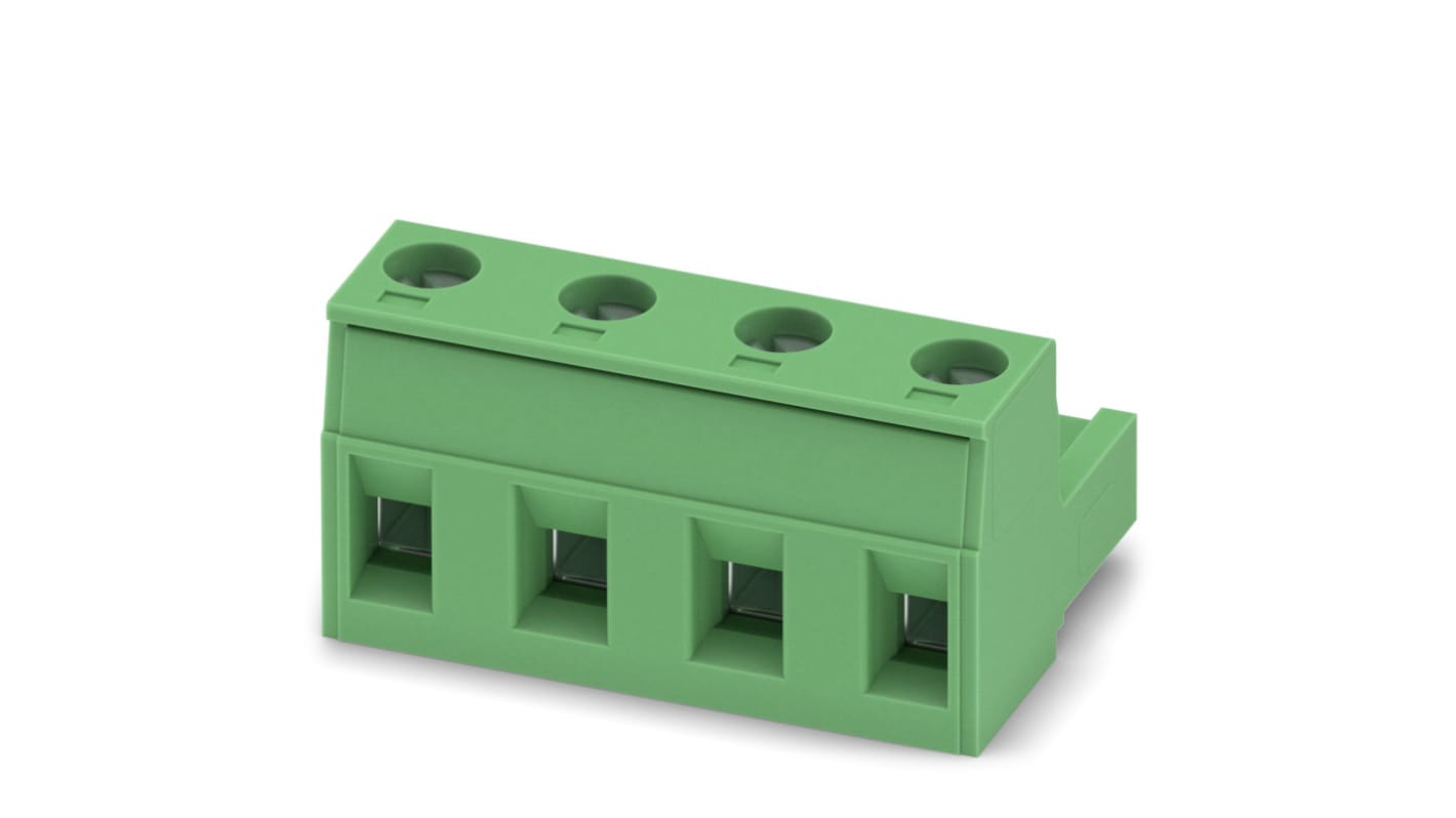 Phoenix Contact, 7.62mm Pitch, GMSTB 2.5/4-ST-7.62, 4 Way, , Pluggable Terminal Block, Plug, Cable Mount, Screw