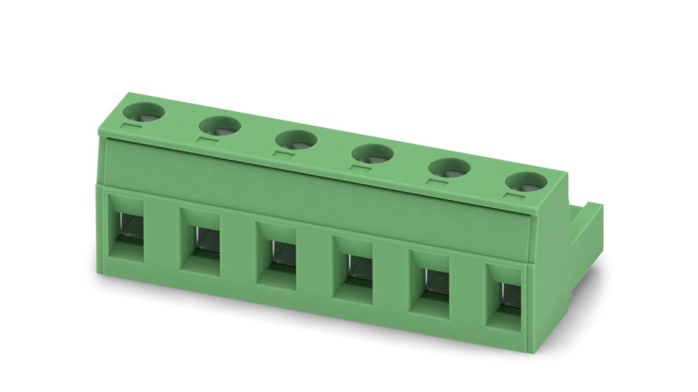 Phoenix Contact, 7.62mm Pitch, GMSTB 2.5/6-ST-7.62, 6 Way, , Pluggable Terminal Block, Plug, Cable Mount, Screw
