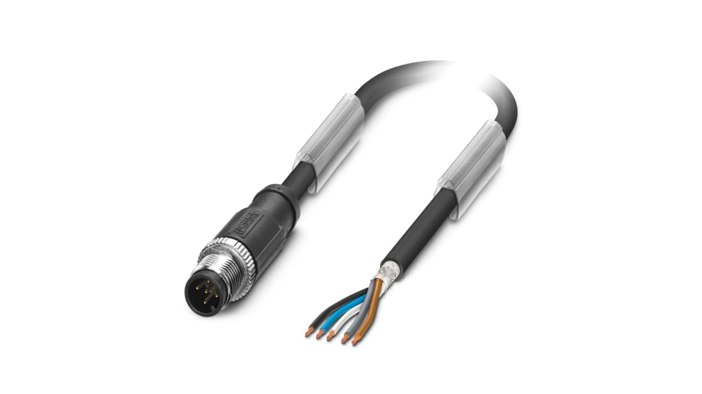 Phoenix Contact SAC-5P-M12MS/ 3.0-PUR SH konfektioniertes Sensorkabel, Stecker gerade / offenes Ende, Länge 3m