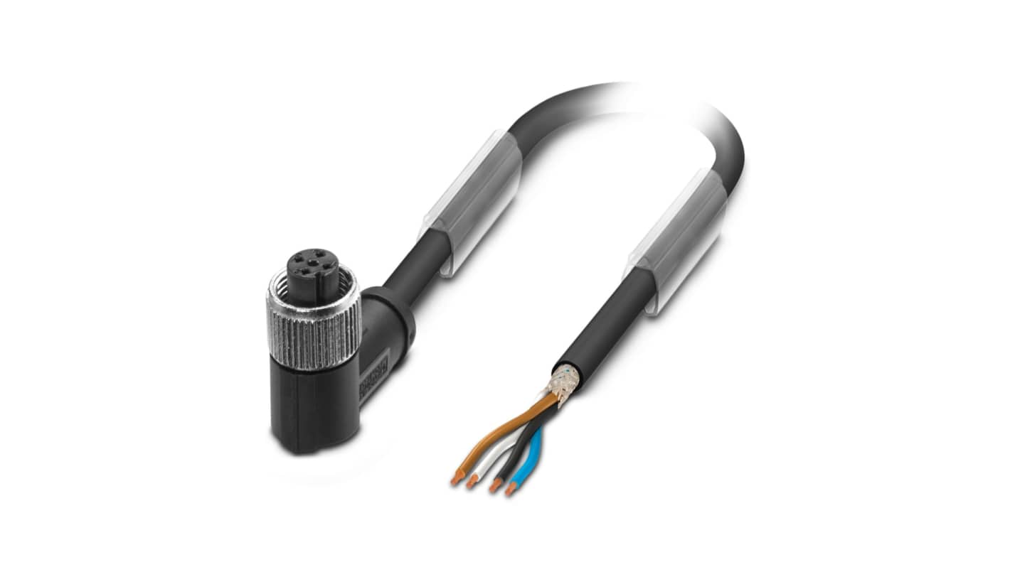 Phoenix Contact SAC-4P- 5.0-PUR/M12FR SH konfektioniertes Sensorkabel, Buchse gewinkelt / offenes Ende, Länge 5m