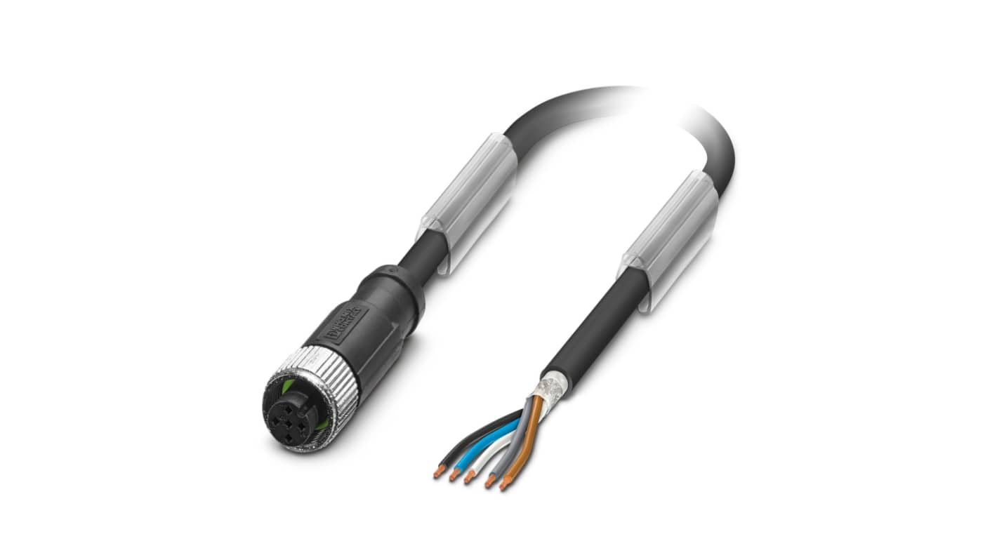 Phoenix Contact SAC-5P- 5.0-PUR/M12FS SH konfektioniertes Sensorkabel, Buchse / offenes Ende, Länge 5m