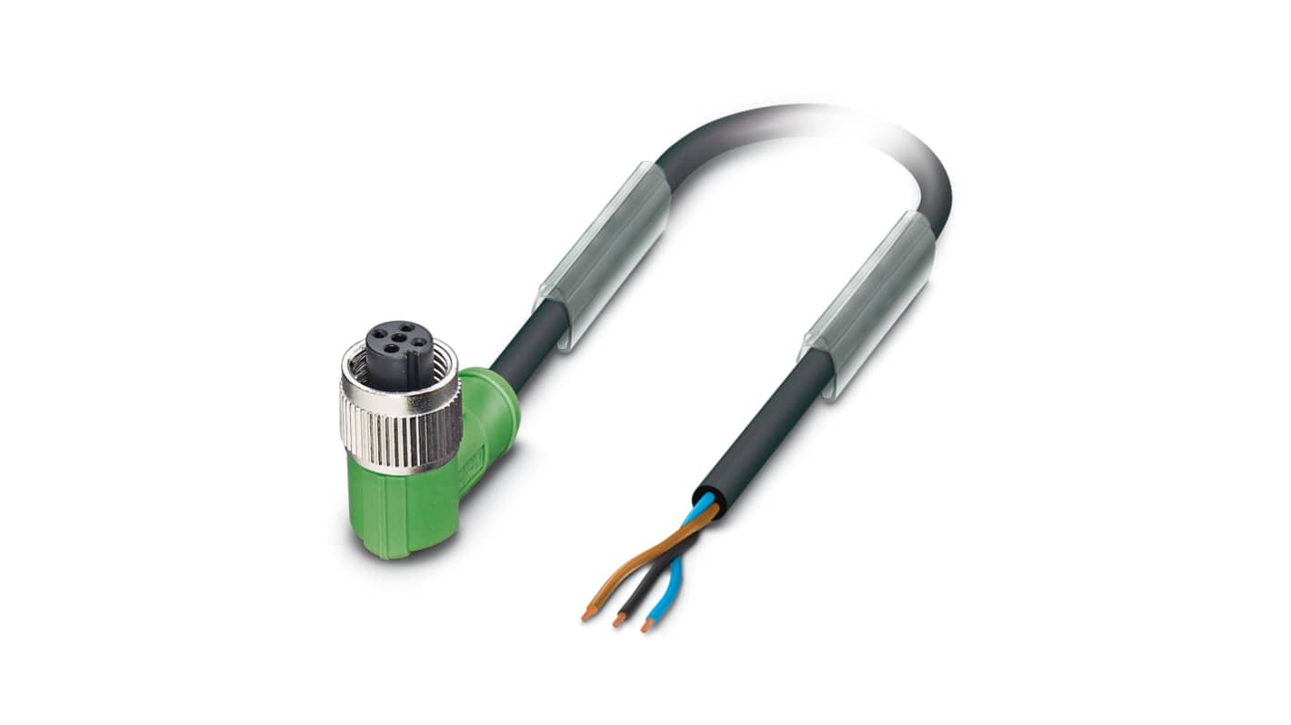 Phoenix Contact SAC-3P- 5.0-PUR/M12FR konfektioniertes Sensorkabel, Buchse gewinkelt / offenes Ende, Länge 5m