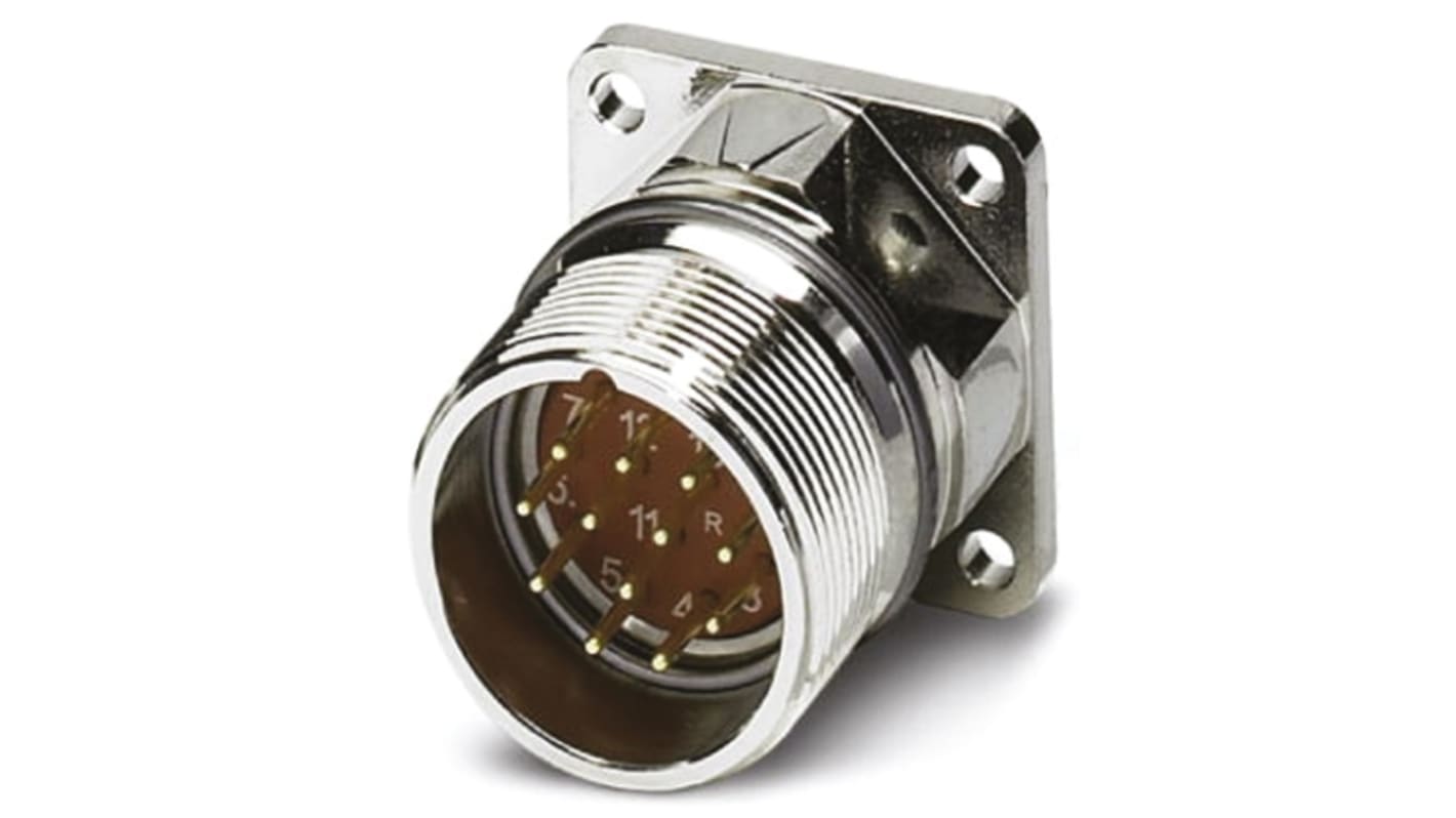 Phoenix Contact Circular Connector, 12 Contacts, Panel Mount, M23 Connector, Plug, Male, IP67, RF Series