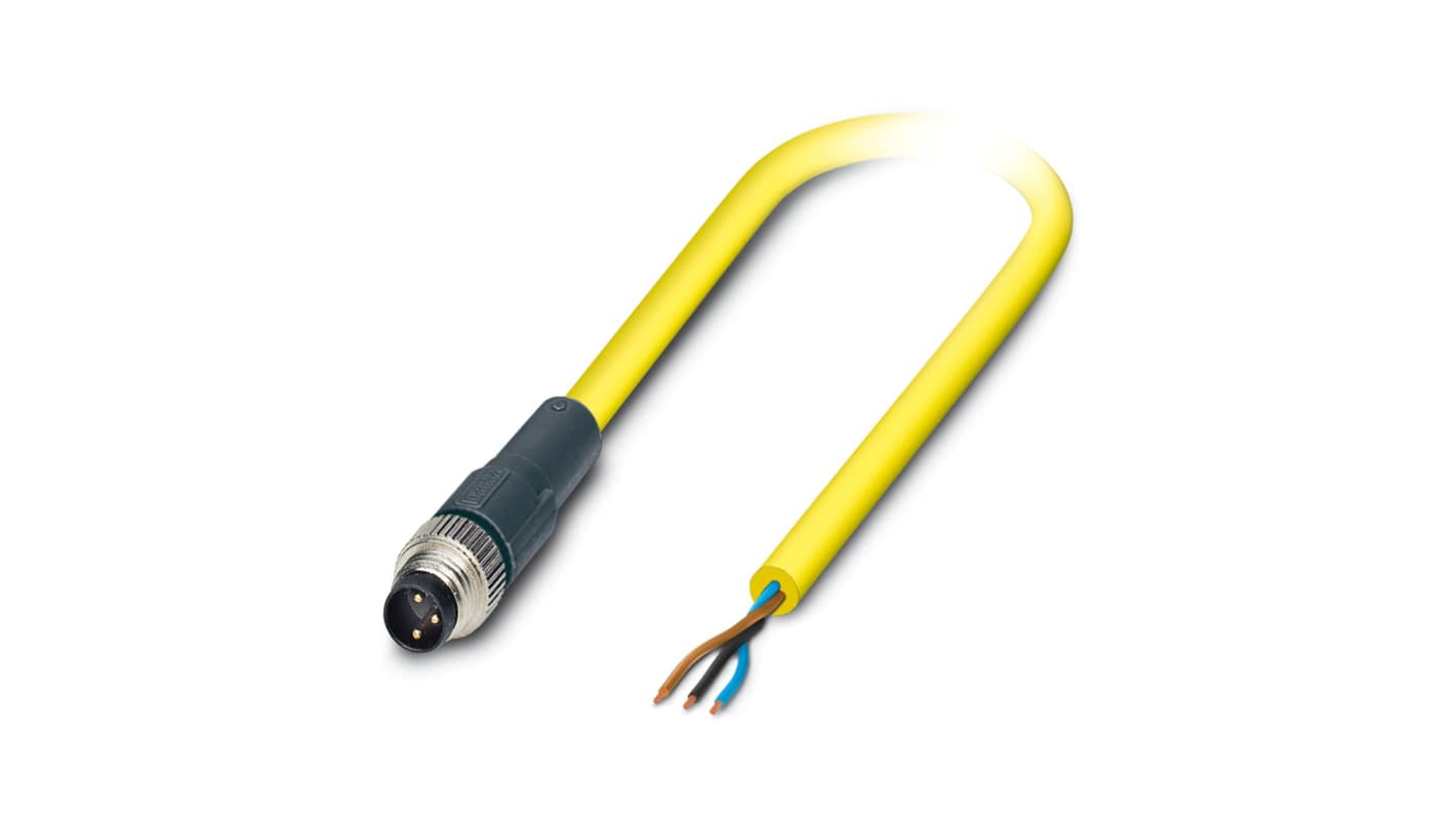 Cavo sensore/attuatore Phoenix Contact 3 cond. M8 Maschio / Senza terminazione, L. 2m