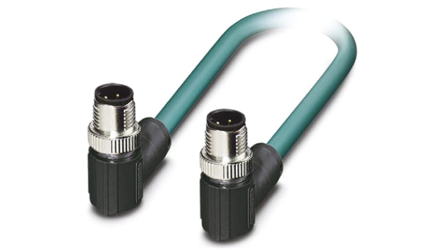 Câble Ethernet Phoenix Contact catégorie 5, Bleu, Longueur 2m, avec connecteur coudé
