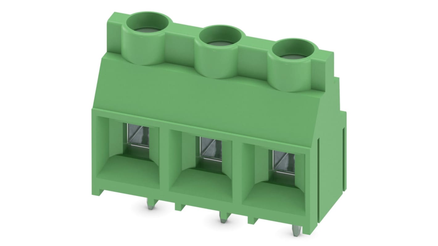 Phoenix Contact MKDS 5/3-9.5 Series PCB Terminal Block, 3-Contact, 9.52mm Pitch, Through Hole Mount, 1-Row, Screw
