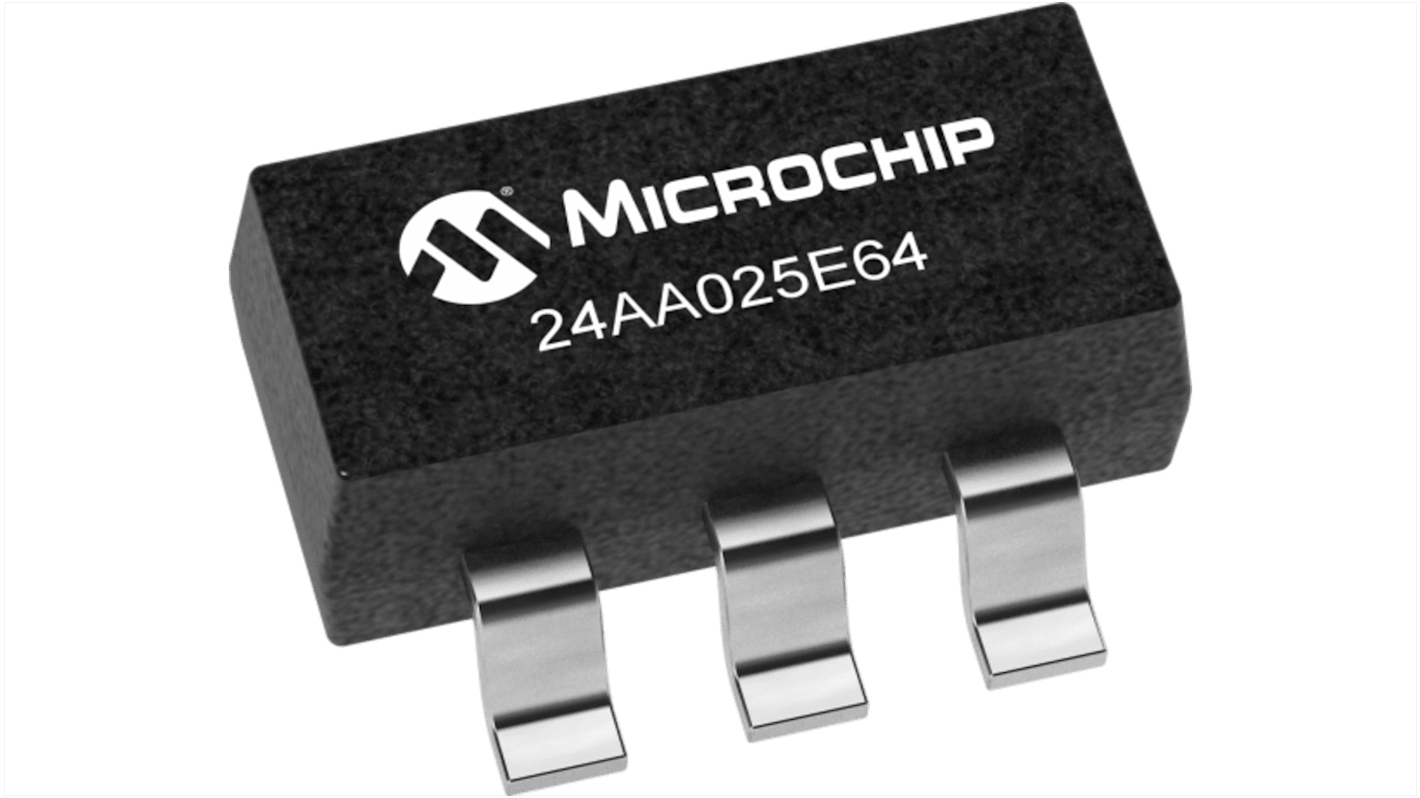 Microchip 2kbit Serieller EEPROM-Speicher, Seriell (2-Draht) Interface, SOT-23, 900ns SMD 256 x 8 bit, 256 x 6-Pin 8bit