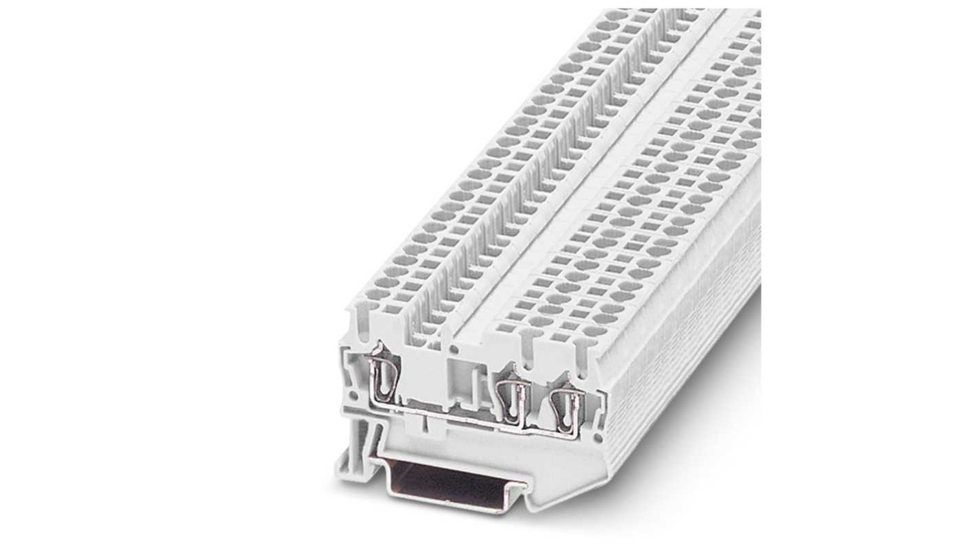 Phoenix Contact 3037339 ST 2.5-TWIN WH Series White, Single-Level, Spring Clamp Termination