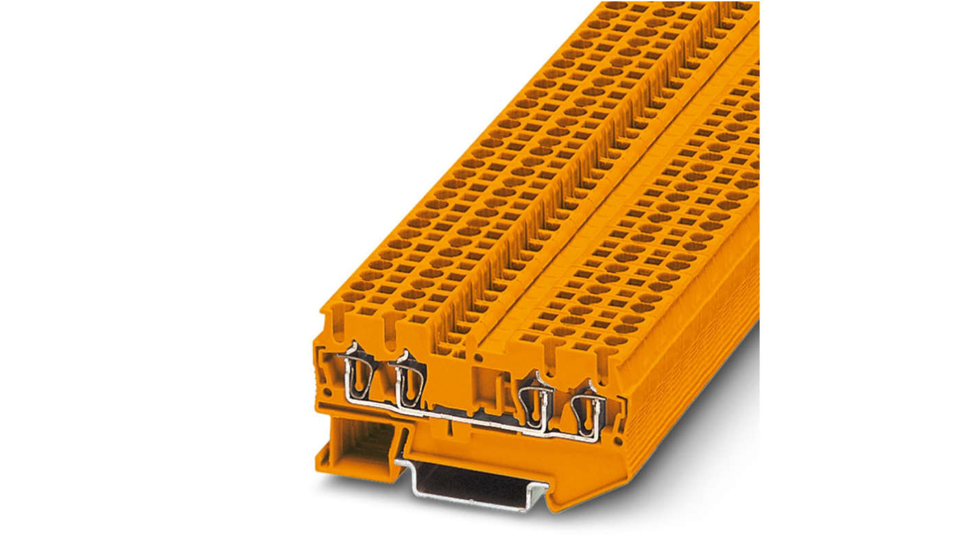 Phoenix Contact 3037423 ST 2.5-QUATTRO OG Series Orange, Single-Level, Spring Clamp Termination