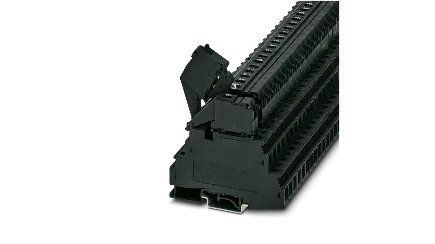 Phoenix Contact UKK 5-HESILED 60 (5X20) Series Black Feed Through Terminal Block, Double-Level, Screw Termination