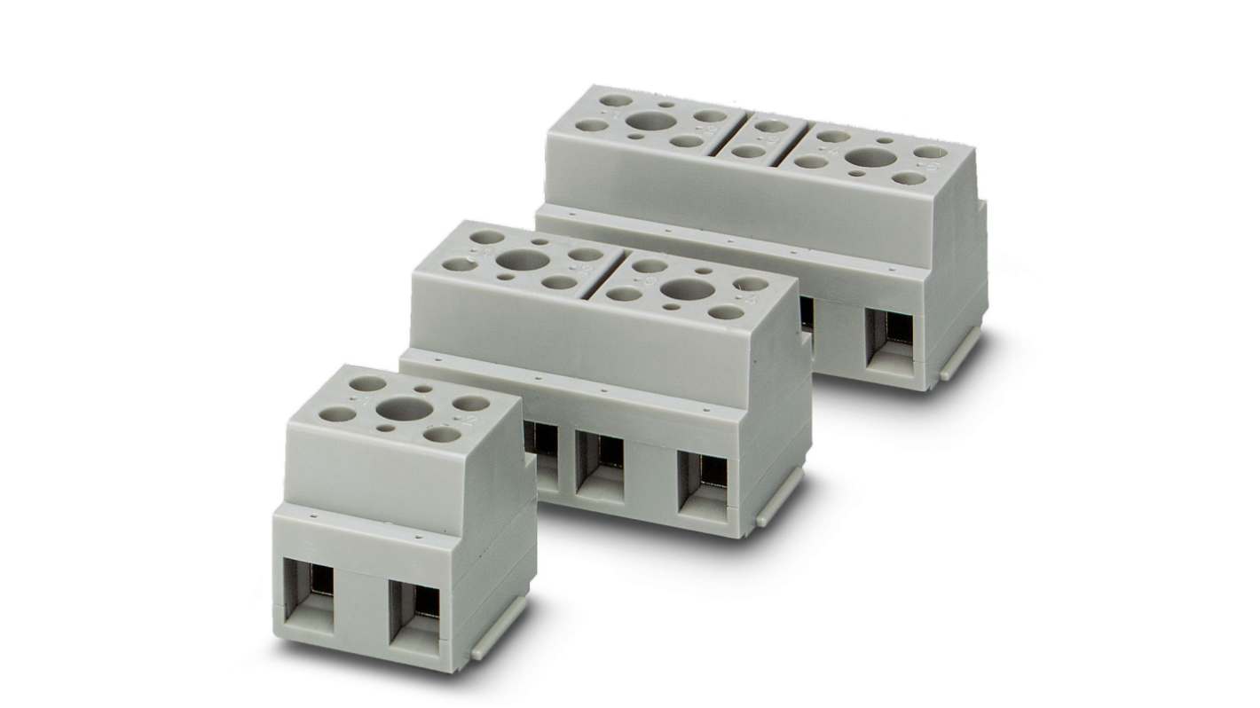 菲尼克斯电气 PCB端子排, 57A, 800 V, SMT安装, 螺钉端接, 灰色, G 10/4系列