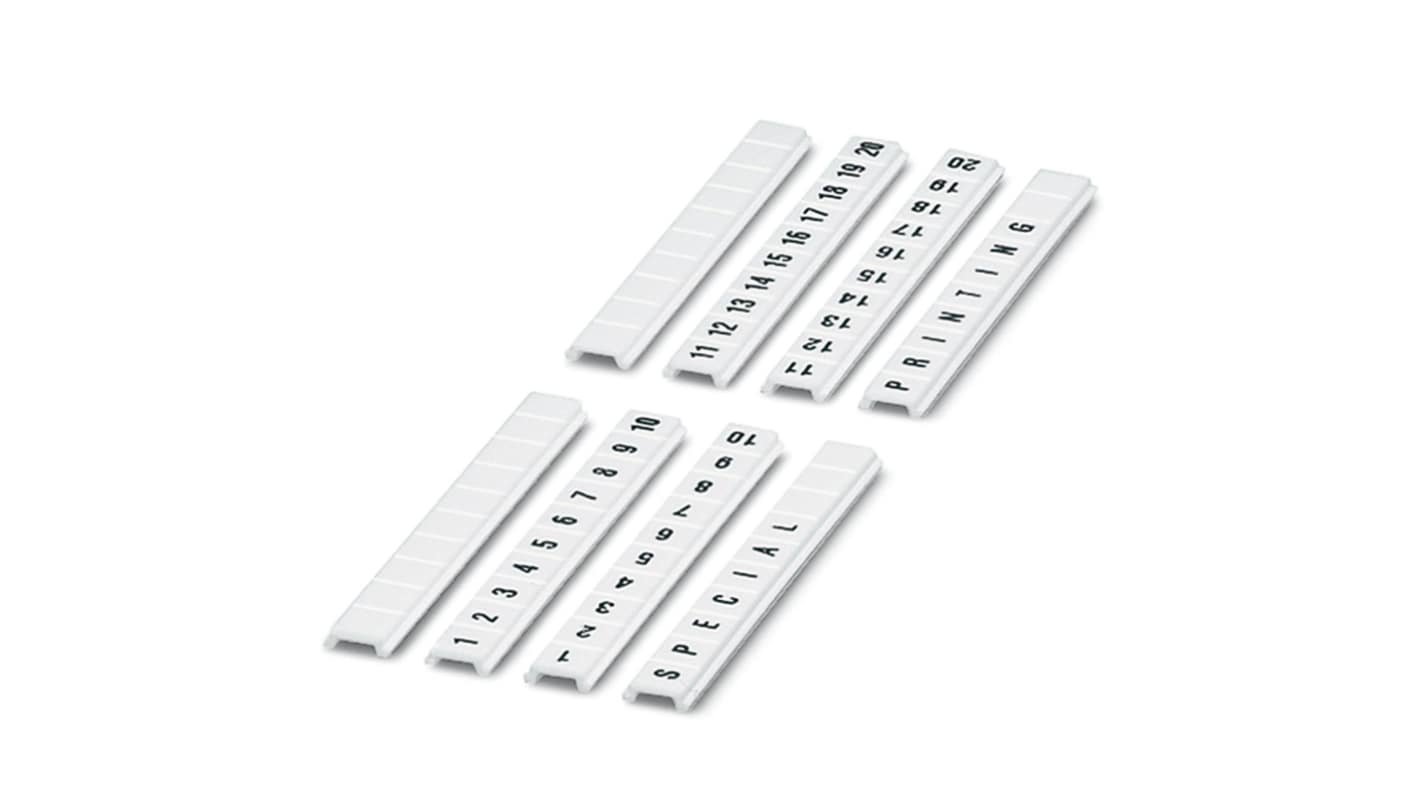 Phoenix Contact, ZBF 5.QR:21-30 Marker Strip for use with  for use with Terminal Blocks