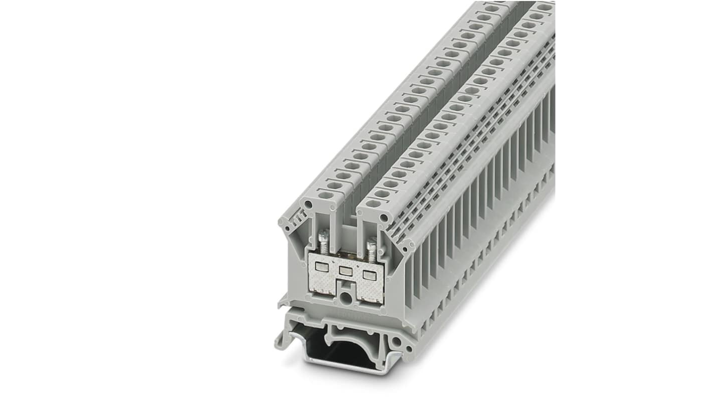 Phoenix Contact 3003017 UK 4 Series Grey, 0.2 → 4mm², Single-Level, Screw Termination