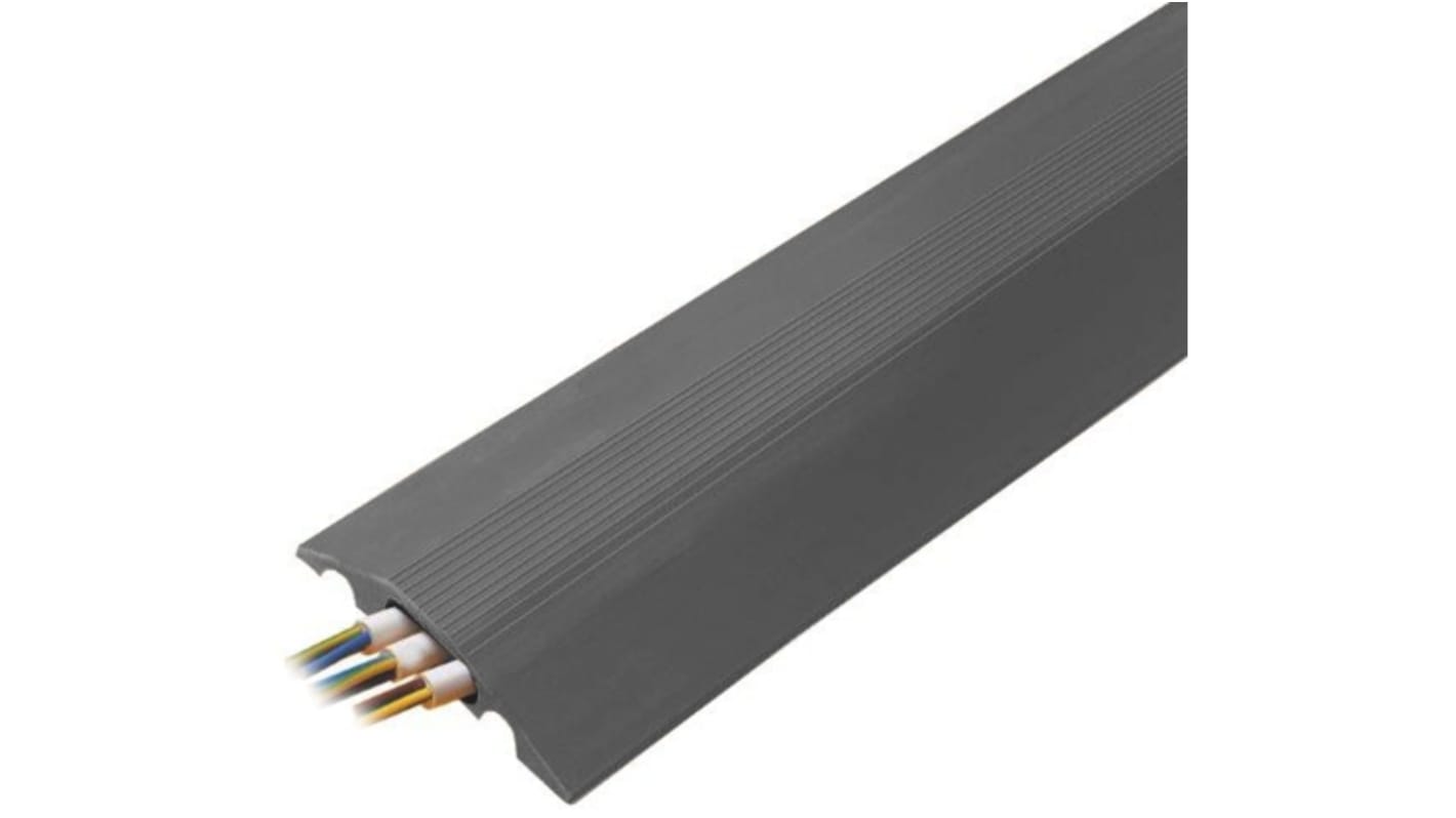 Vulcascot CableSafe Kabelabdeckung, Kabelbrücke, Innen-Ø 30 x 10mm, 14 mm x 84mm, Grau 1-kanalig