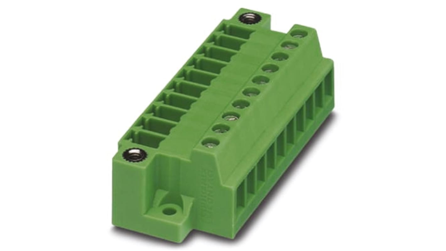 Phoenix Contact 3.81mm Pitch 10 Way Pluggable Terminal Block, Header, Cable Mount, Screw Termination