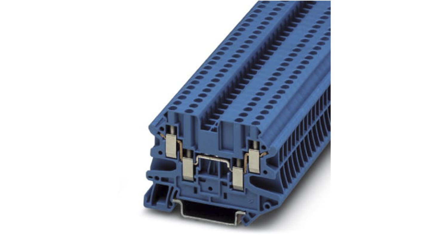 Phoenix Contact 3044555 UT 2.5-QUATTRO BU Series Blue, 2.5mm², Single-Level, Screw Termination