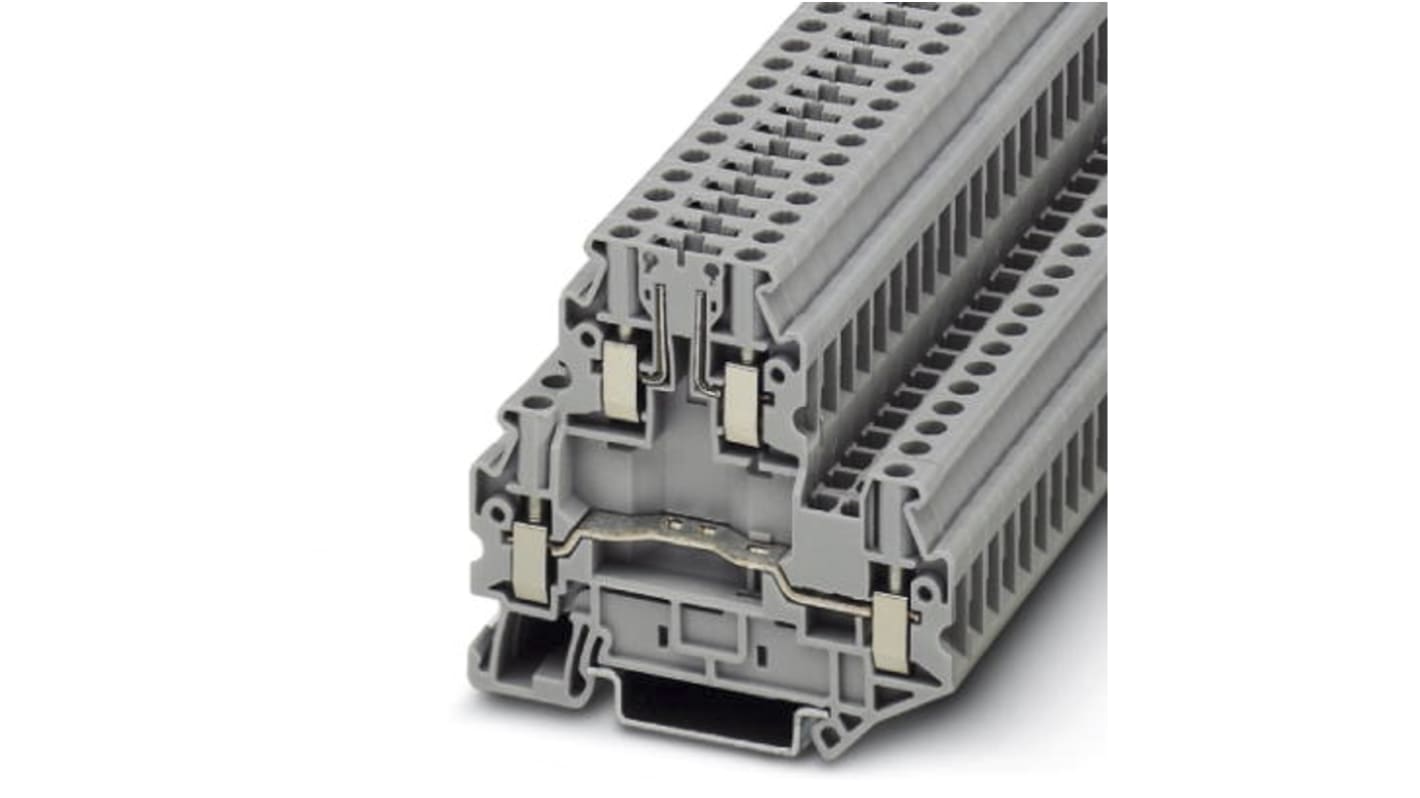 Phoenix Contact 3044720 UTTB4-TG Series Grey, 4mm², Double-Level, Screw Termination