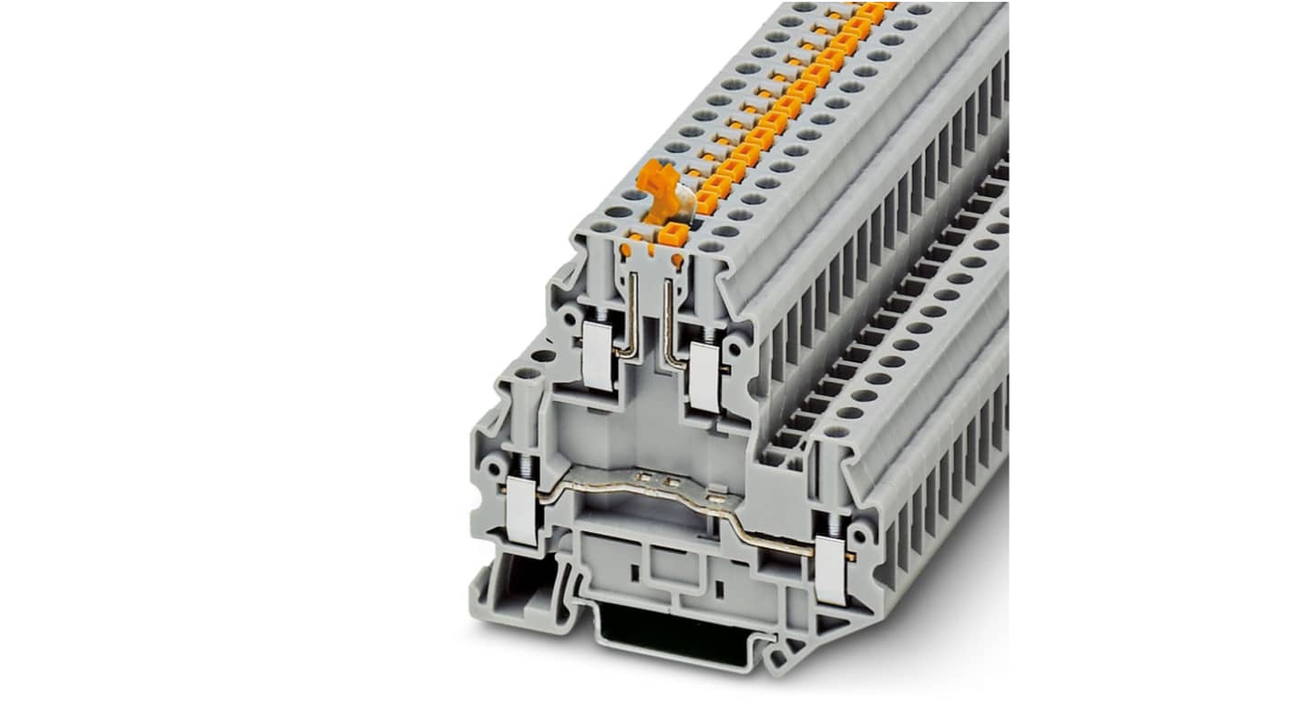 Phoenix Contact 3044762 UTTB4-MT P/P Series Grey, 4mm², Double-Level, Screw Termination