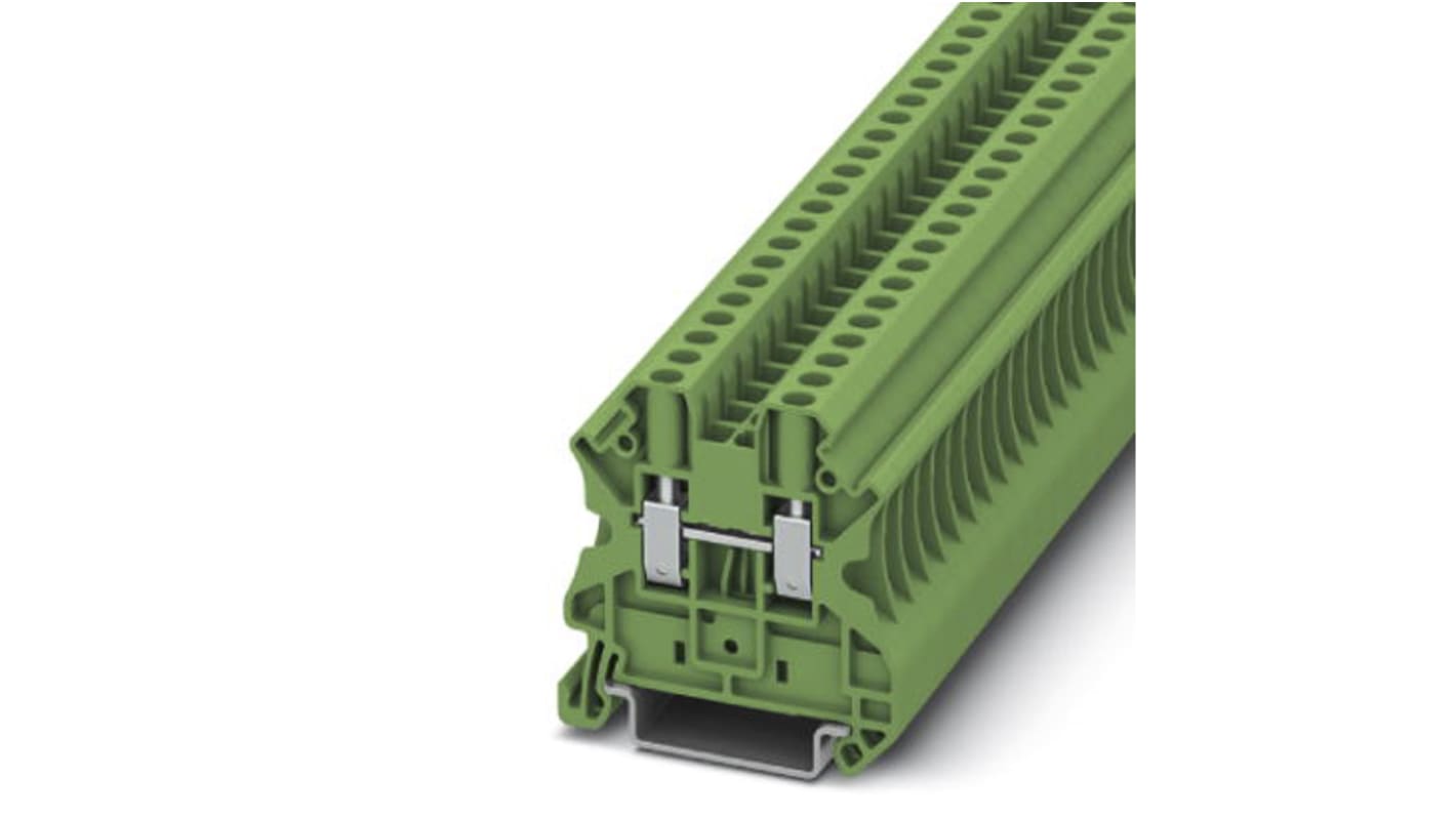 Phoenix Contact 3045156 UT 4 GN Series Green, 4mm², Single-Level, Screw Termination