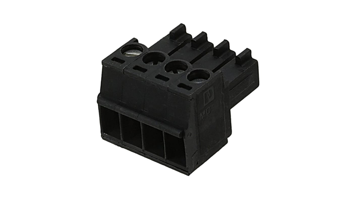 Phoenix Contact 3.5mm Pitch 4 Way Pluggable Terminal Block, Plug, Cable Mount, Screw Termination