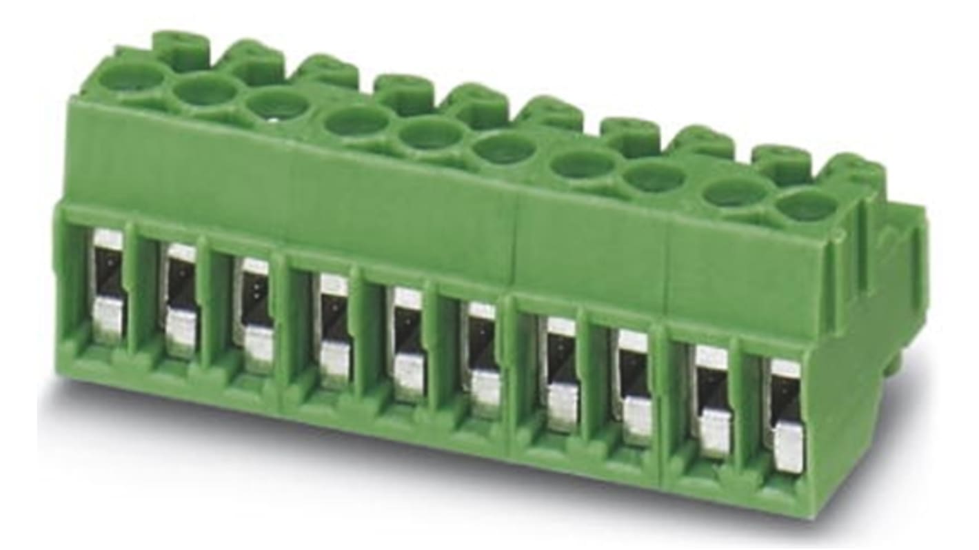 Phoenix Contact 3.5mm Pitch 5 Way Pluggable Terminal Block, Plug, Cable Mount