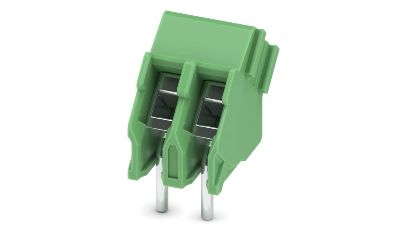 Phoenix Contact PTA 1.5/ 2-3.5 Series PCB Terminal Block, 2-Contact, 3.5mm Pitch, Through Hole Mount, 1-Row, Screw