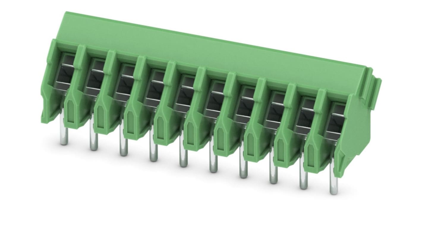 Phoenix Contact PTA 1.5/10-3.5 Series PCB Terminal Block, 10-Contact, 3.5mm Pitch, Through Hole Mount, 1-Row, Screw