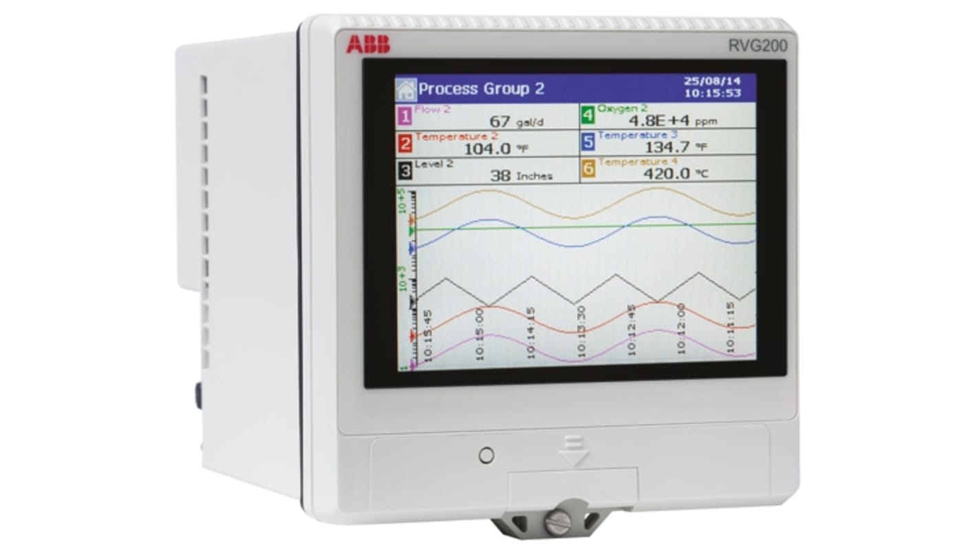 Registrador de tiempos de operaciones ABB RVG200A6A6Y0Y0A, 12 entradas, RVG200, Sin Papel, Corriente, Minivoltio,