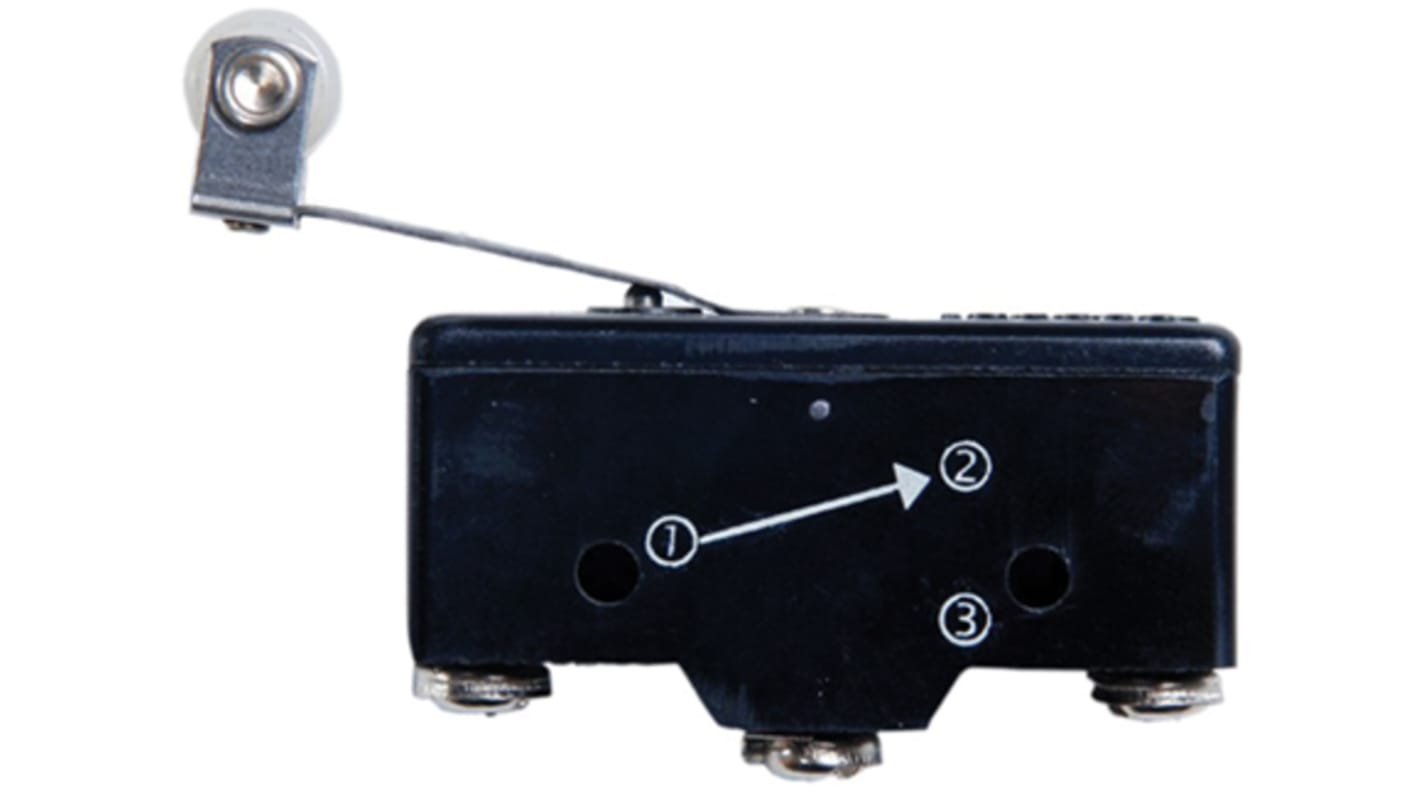RS PRO Spring Lever Micro Switch, Screw Terminal, 15 A @ 250 V ac, SPST